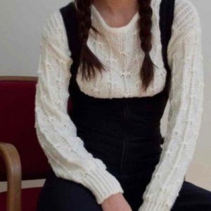 OBERMEYER Ladies Size 12R Vintage Wool Blend Ski Zip Bib (fits like size 6)